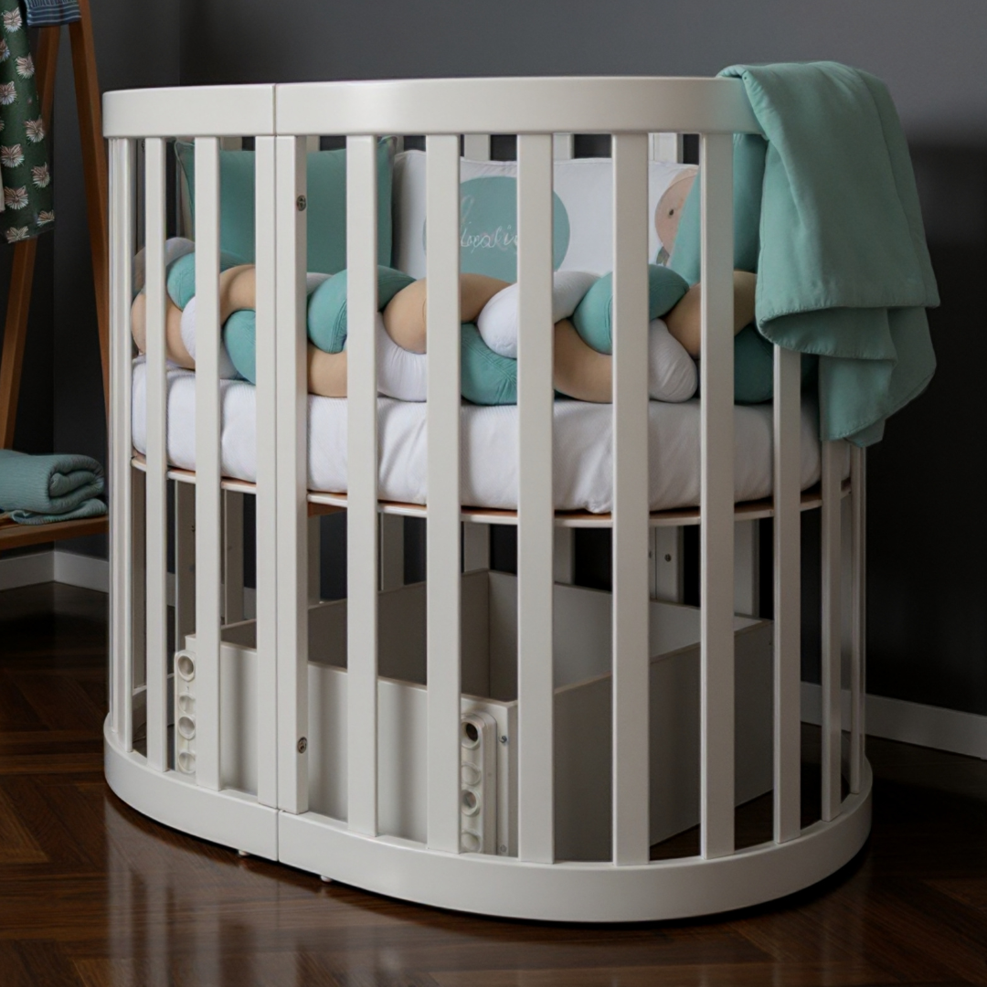 Příčný mechanismus houpání pro postýlky Mikko Gekko (90*70). Podélný, bez šuplíku. Bílá.